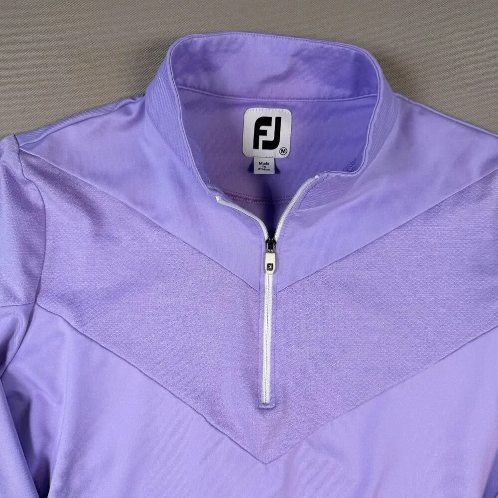 FootJoy FJ Womens Medium 1/4 Zip Pullover Long Sleeve Golf Purple - Picture 2 of 8